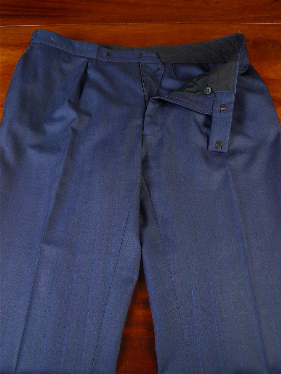 25/0779 william westmancott savile row canvassed blue pin-stripe wool suit 44 long