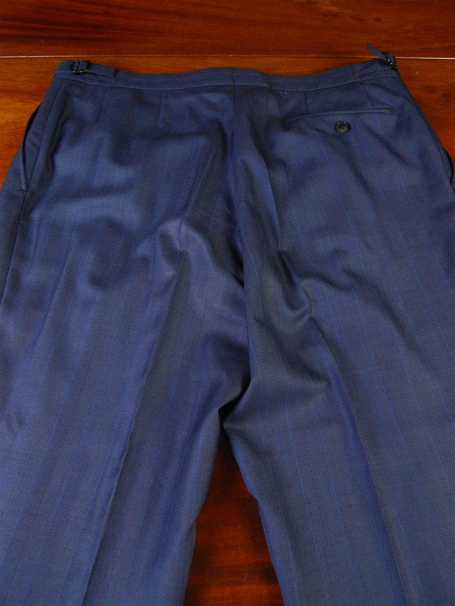 25/0779 william westmancott savile row canvassed blue pin-stripe wool suit 44 long