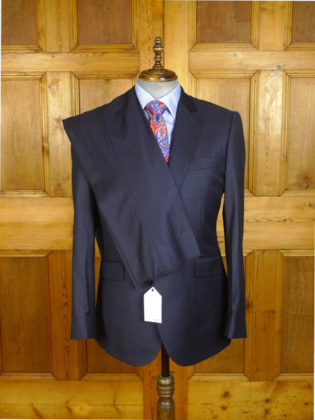 25/0780v new w/tags hackett no.14 savile row loro piana super 150s australis blue herringbone suit (rrp £1000) - last few sizes