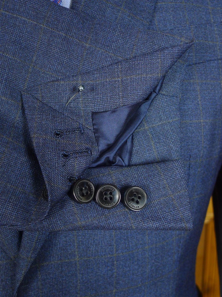 25/0781 new w/ tags hackett london blue overcheck wool suit 38 regular ...