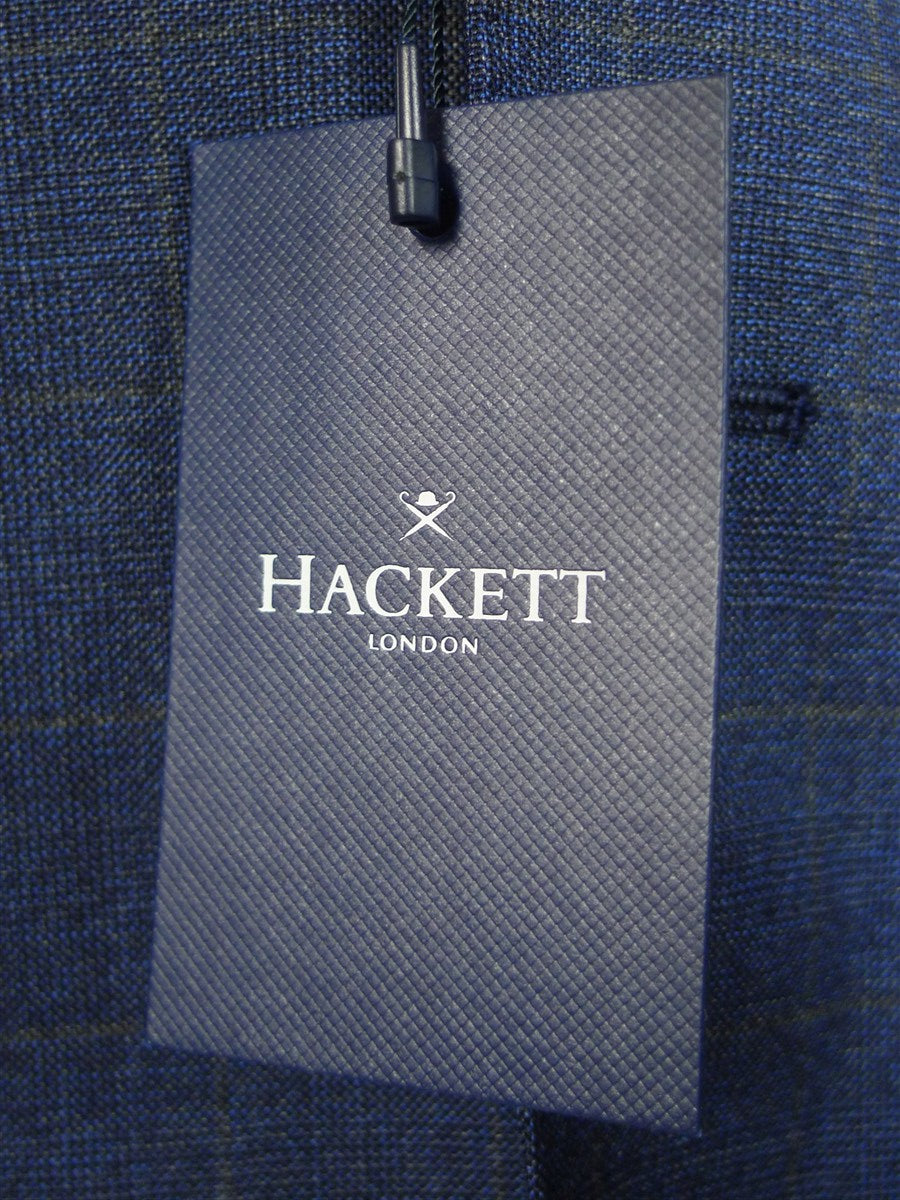 25/0781 new w/ tags hackett london blue overcheck wool suit 38 regular ...