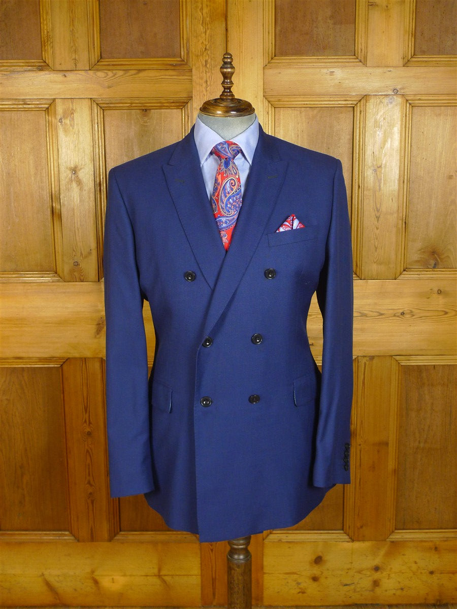 25/0783 immaculate harvie & hudson italian wool teal blue d/b suit 45 long