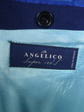 25/0783 immaculate harvie & hudson italian wool teal blue d/b suit 45 long