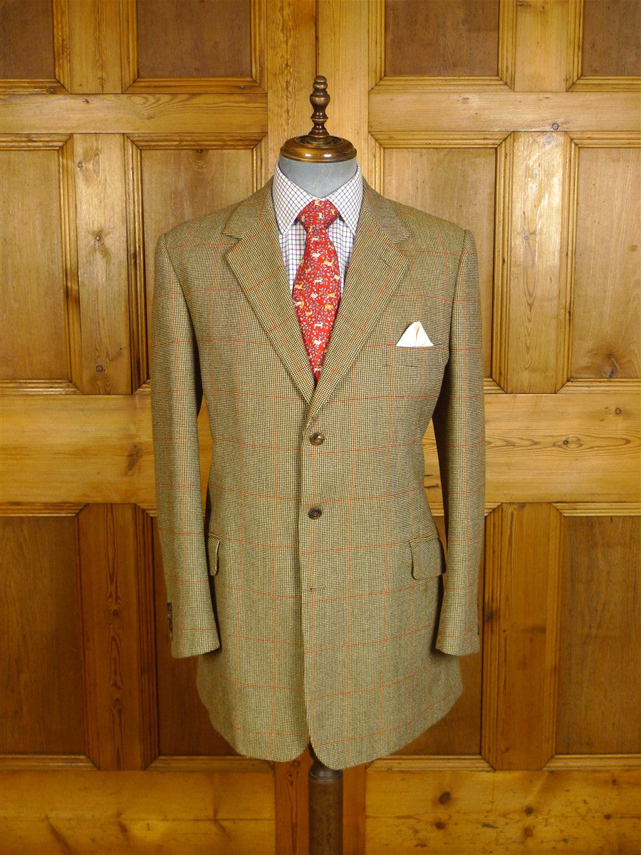 25/0766 immaculate 2008 ward & kruger savile row bespoke heavyweight gun check tweed jacket 40-41 long