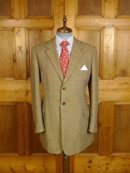 25/0766 immaculate 2008 ward & kruger savile row bespoke heavyweight gun check tweed jacket 40-41 long