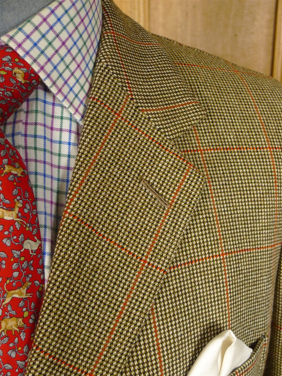 25/0766 immaculate 2008 ward & kruger savile row bespoke heavyweight gun check tweed jacket 40-41 long