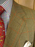 25/0766 immaculate 2008 ward & kruger savile row bespoke heavyweight gun check tweed jacket 40-41 long