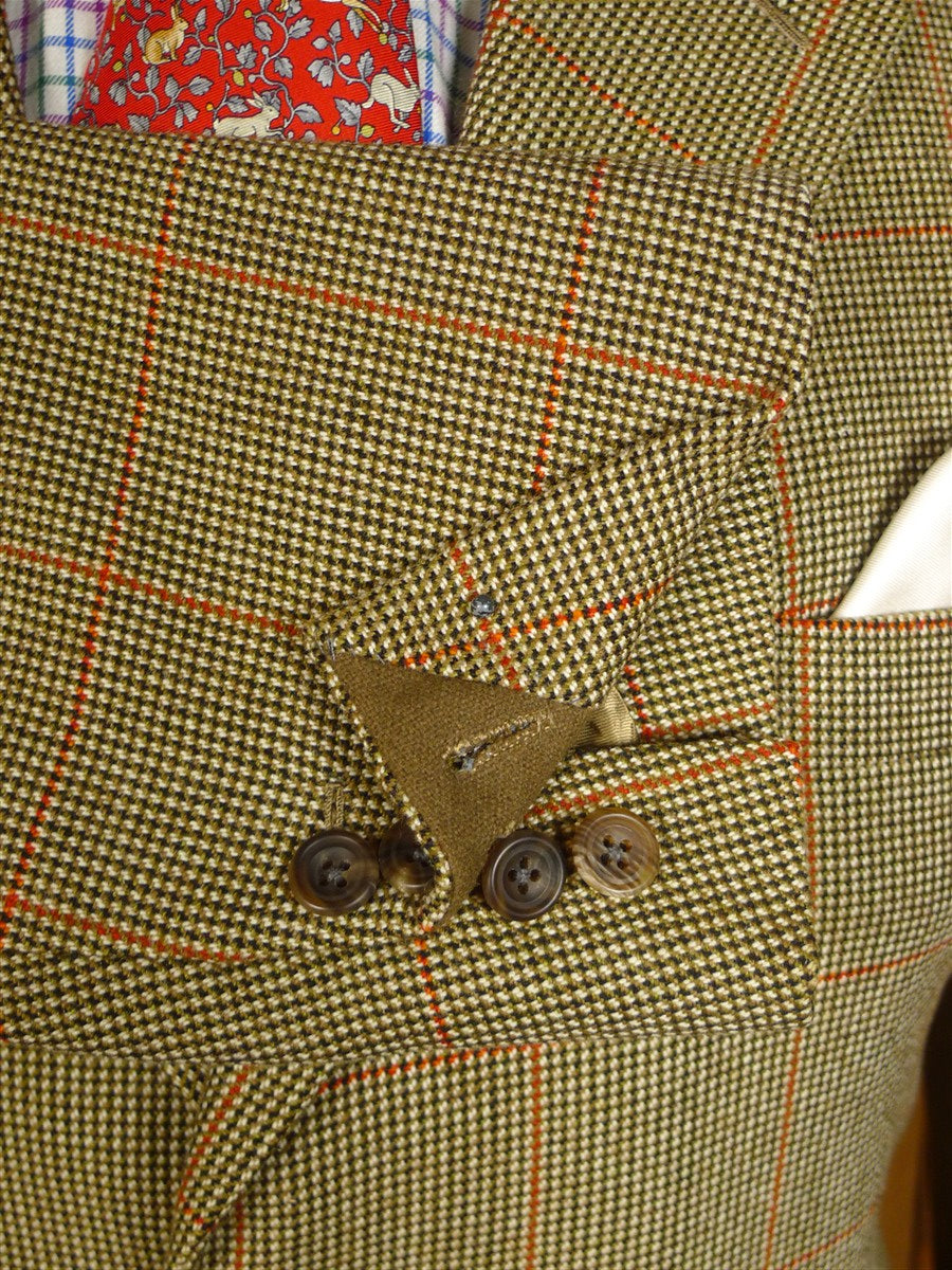 25/0766 immaculate 2008 ward & kruger savile row bespoke heavyweight gun check tweed jacket 40-41 long