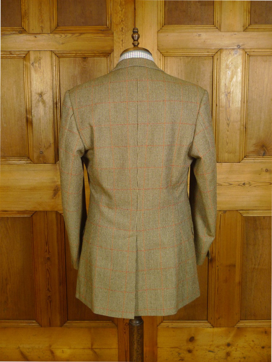 25/0766 immaculate 2008 ward & kruger savile row bespoke heavyweight gun check tweed jacket 40-41 long