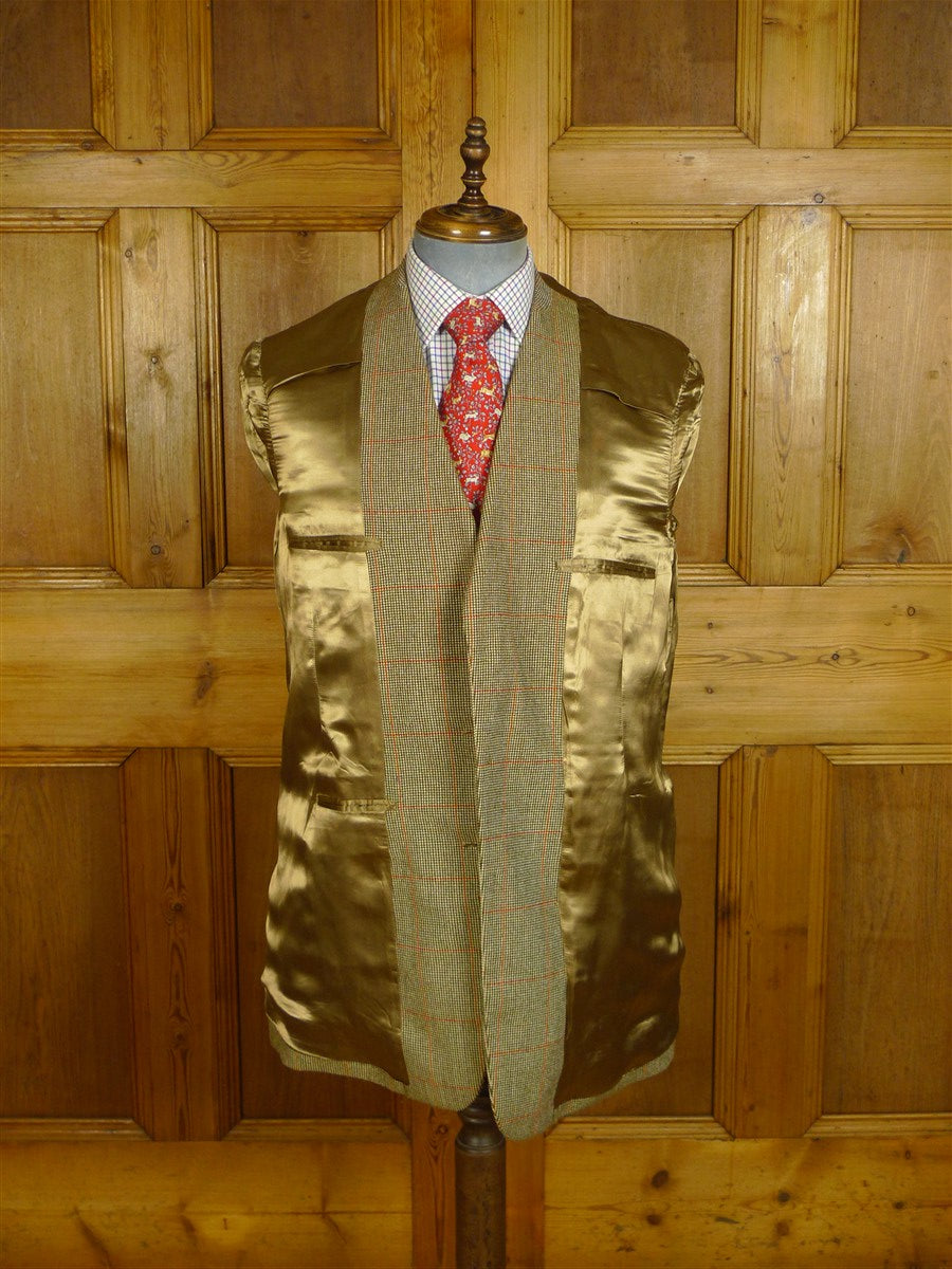 25/0766 immaculate 2008 ward & kruger savile row bespoke heavyweight gun check tweed jacket 40-41 long