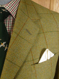 25/0785 vintage 1999 ward & kruger savile row bespoke heavyweight green wp check tweed suit 42-43 long