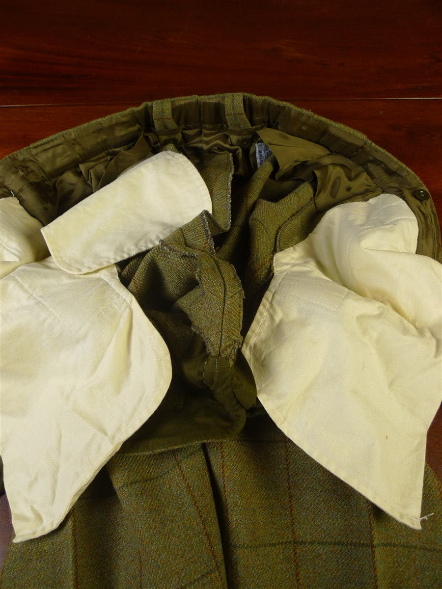 25/0785 vintage 1999 ward & kruger savile row bespoke heavyweight green wp check tweed suit 42-43 long