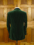 25/0767 beautiful 1998 ward & kruger savile row bespoke bottle green silk-velvet d/b dinner / smoking jacket 43 long