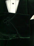 25/0767 beautiful 1998 ward & kruger savile row bespoke bottle green silk-velvet d/b dinner / smoking jacket 43 long