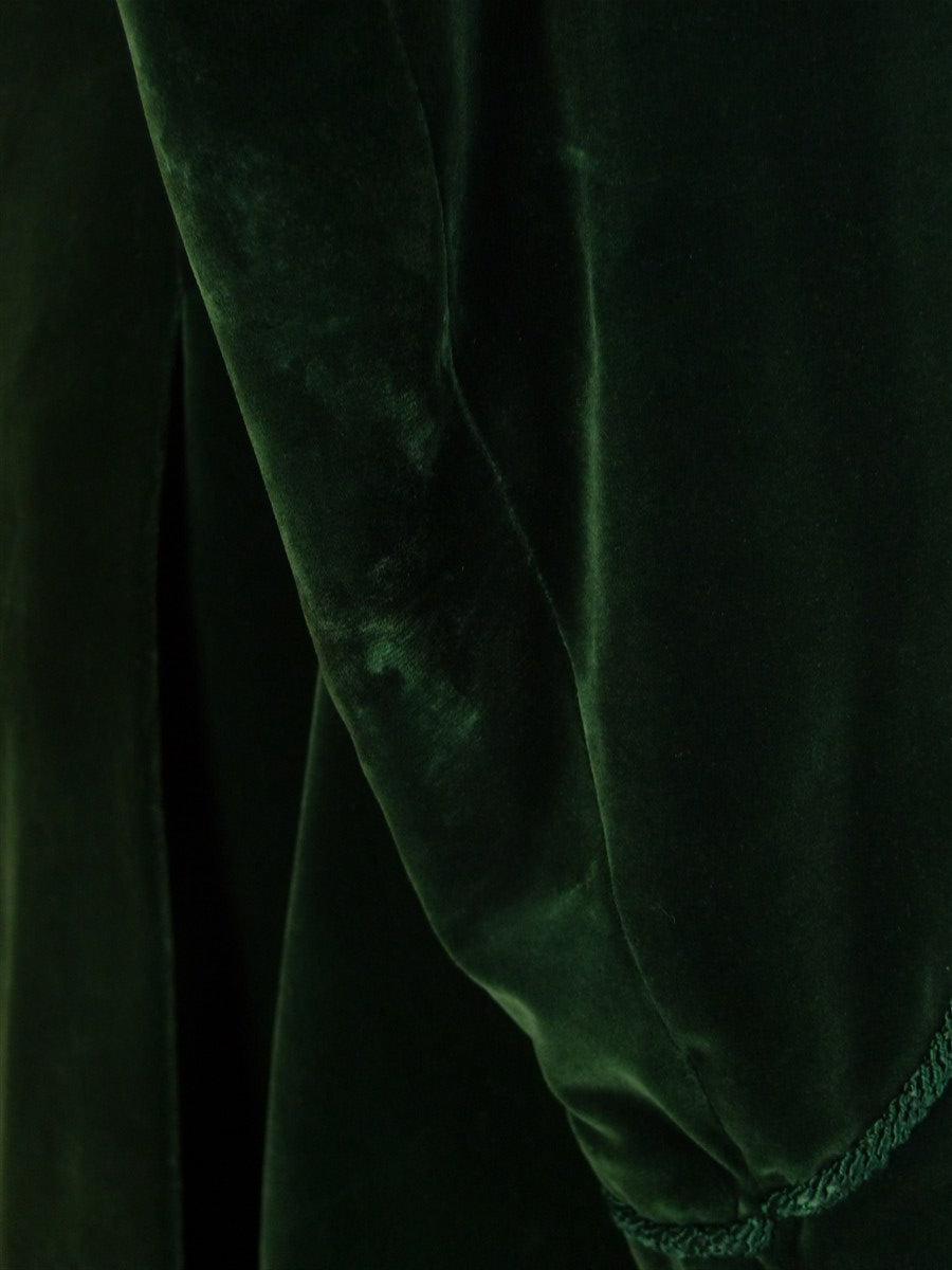 25/0767 beautiful 1998 ward & kruger savile row bespoke bottle green silk-velvet d/b dinner / smoking jacket 43 long