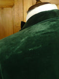 25/0767 beautiful 1998 ward & kruger savile row bespoke bottle green silk-velvet d/b dinner / smoking jacket 43 long