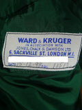 25/0767 beautiful 1998 ward & kruger savile row bespoke bottle green silk-velvet d/b dinner / smoking jacket 43 long