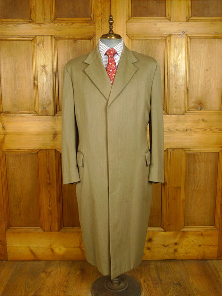 25/0789 superb extra-heavy 2006 ward & kruger savile row bespoke stone venetian wool covert coat overcoat 42-44 long
