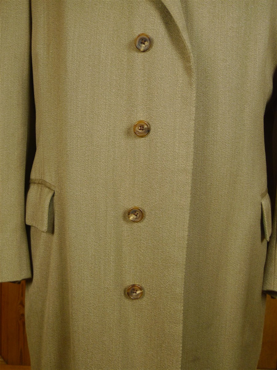 25/0789 superb extra-heavy 2006 ward & kruger savile row bespoke stone venetian wool covert coat overcoat 42-44 long