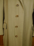 25/0789 superb extra-heavy 2006 ward & kruger savile row bespoke stone venetian wool covert coat overcoat 42-44 long