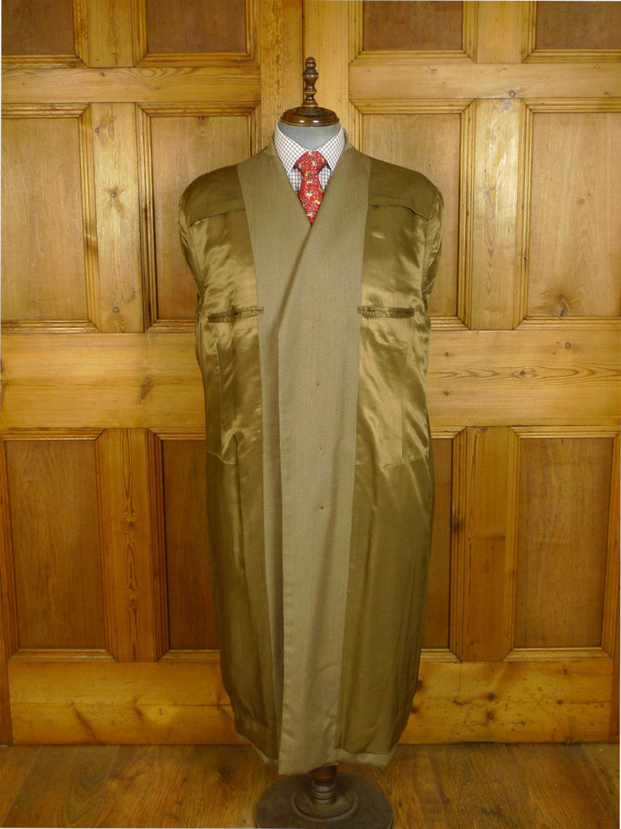 25/0789 superb extra-heavy 2006 ward & kruger savile row bespoke stone venetian wool covert coat overcoat 42-44 long