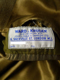 25/0789 superb extra-heavy 2006 ward & kruger savile row bespoke stone venetian wool covert coat overcoat 42-44 long