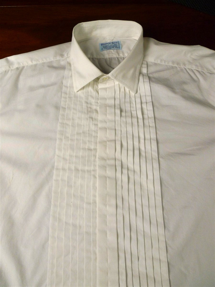25/0796 near immaculate hilditch & key jermyn st white pleated cotton evening dress shirt 18