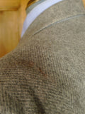 25/0821 zegna italy mongolian cashmere grey herringbone overcoat 42-44 long