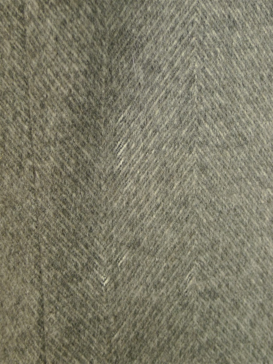 25/0821 zegna italy mongolian cashmere grey herringbone overcoat 42-44 long