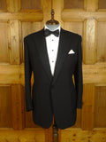 25/0815 ward & kruger 2009 savile row bespoke black wool / grosgrain peak lapel 42 long