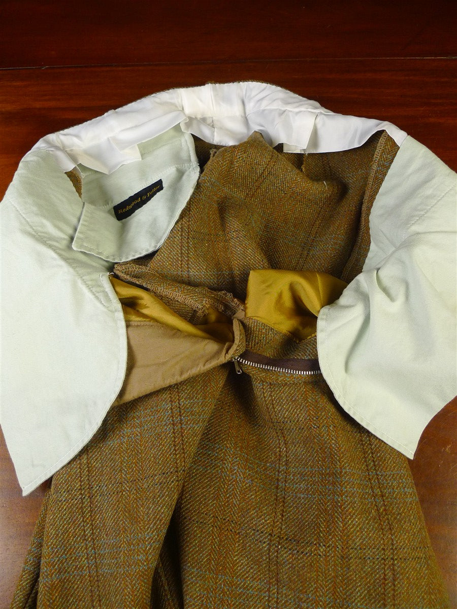 25/0800 immaculate redwood & feller bespoke brown wp check tweed shooting breeks 38