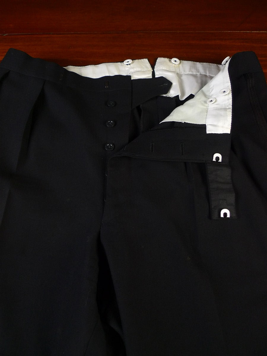 25/0815 ward & kruger 2009 savile row bespoke black wool / grosgrain peak lapel 42 long
