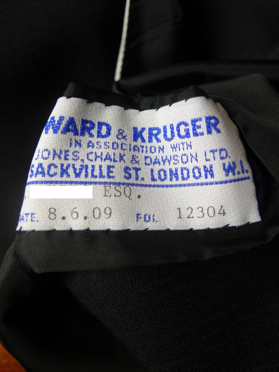 25/0798 immaculate 2009 ward & kruger savile row bespoke black shawl evening waistcoat 41 long