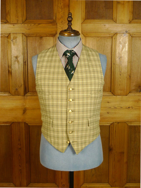 25/0799 wonderful vintage 1950s british tattersall check country waistcoat 39 short