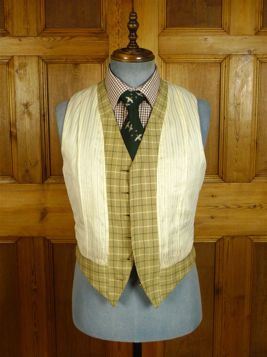 25/0799 wonderful vintage 1950s british tattersall check country waistcoat 39 short