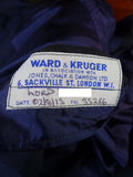 25/0812 ward & kruger 2013 savile row bespoke dark teal blue wool & mohair suit 41-42 long