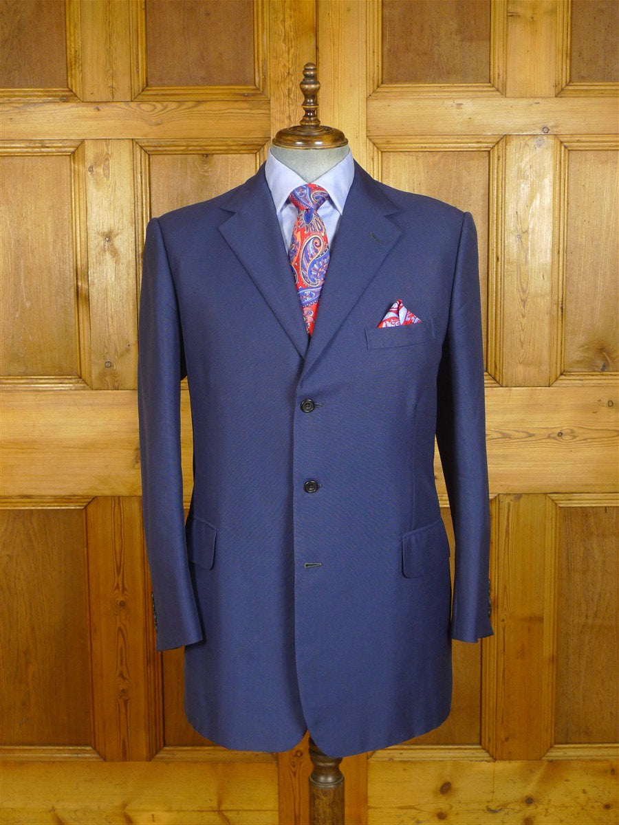 25/0813 ward & kruger 2008 savile row bespoke blue mohair suit 42 long