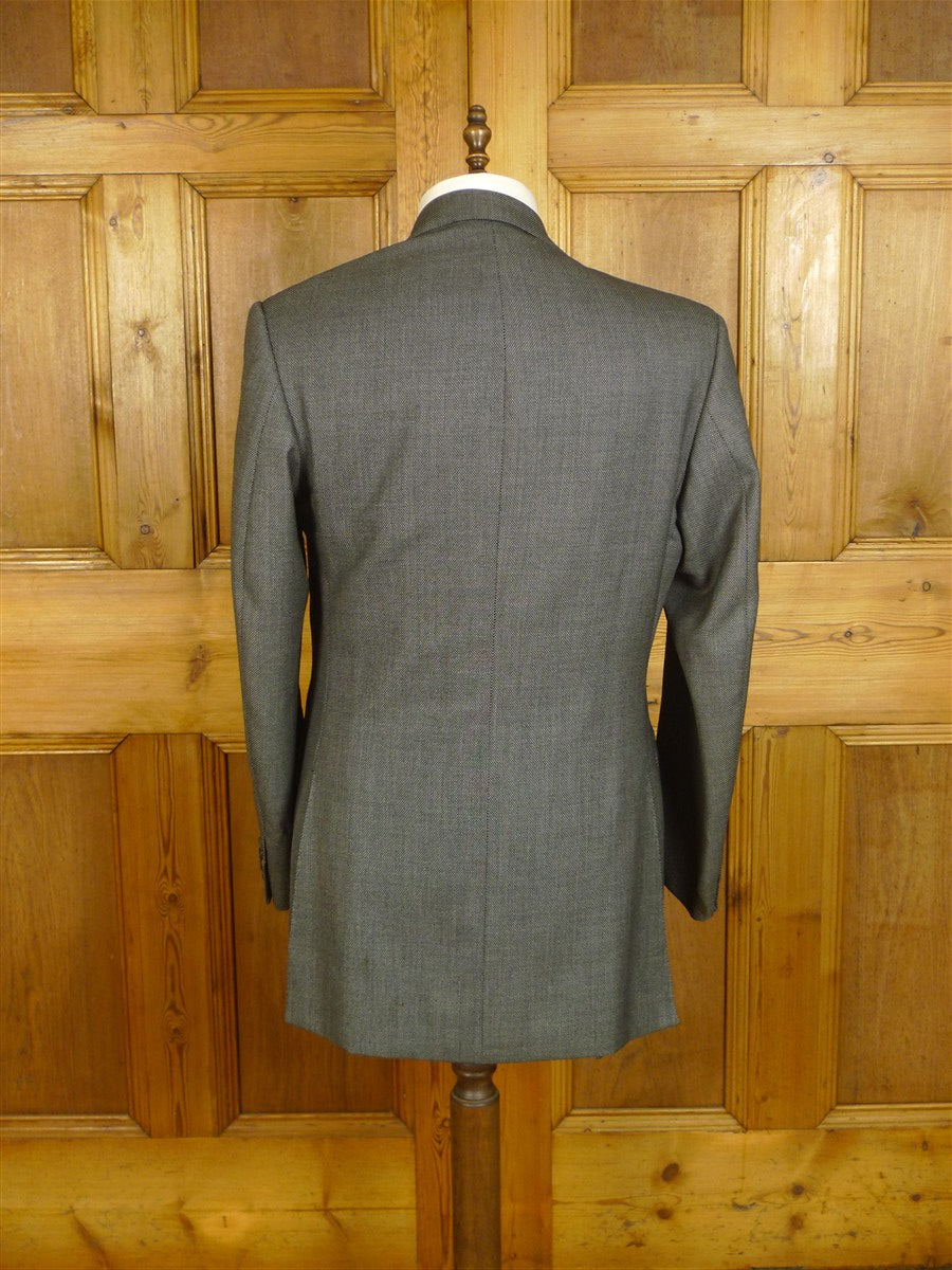 25/1002 ward & kruger 2009 savile row bespoke grey birds-eye weave worsted suit 41 long