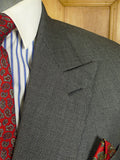 25/1002 ward & kruger 2009 savile row bespoke grey birds-eye weave worsted suit 41 long