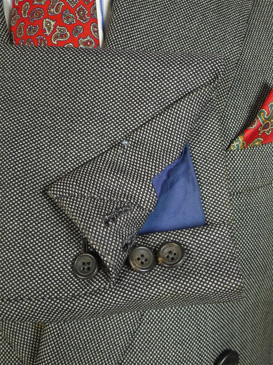 25/1002 ward & kruger 2009 savile row bespoke grey birds-eye weave worsted suit 41 long
