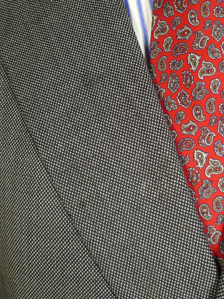 25/1002 ward & kruger 2009 savile row bespoke grey birds-eye weave worsted suit 41 long