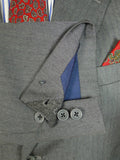 25/0901 ward & kruger 2008 savile row bespoke grey herringbone worsted suit 40-41 long