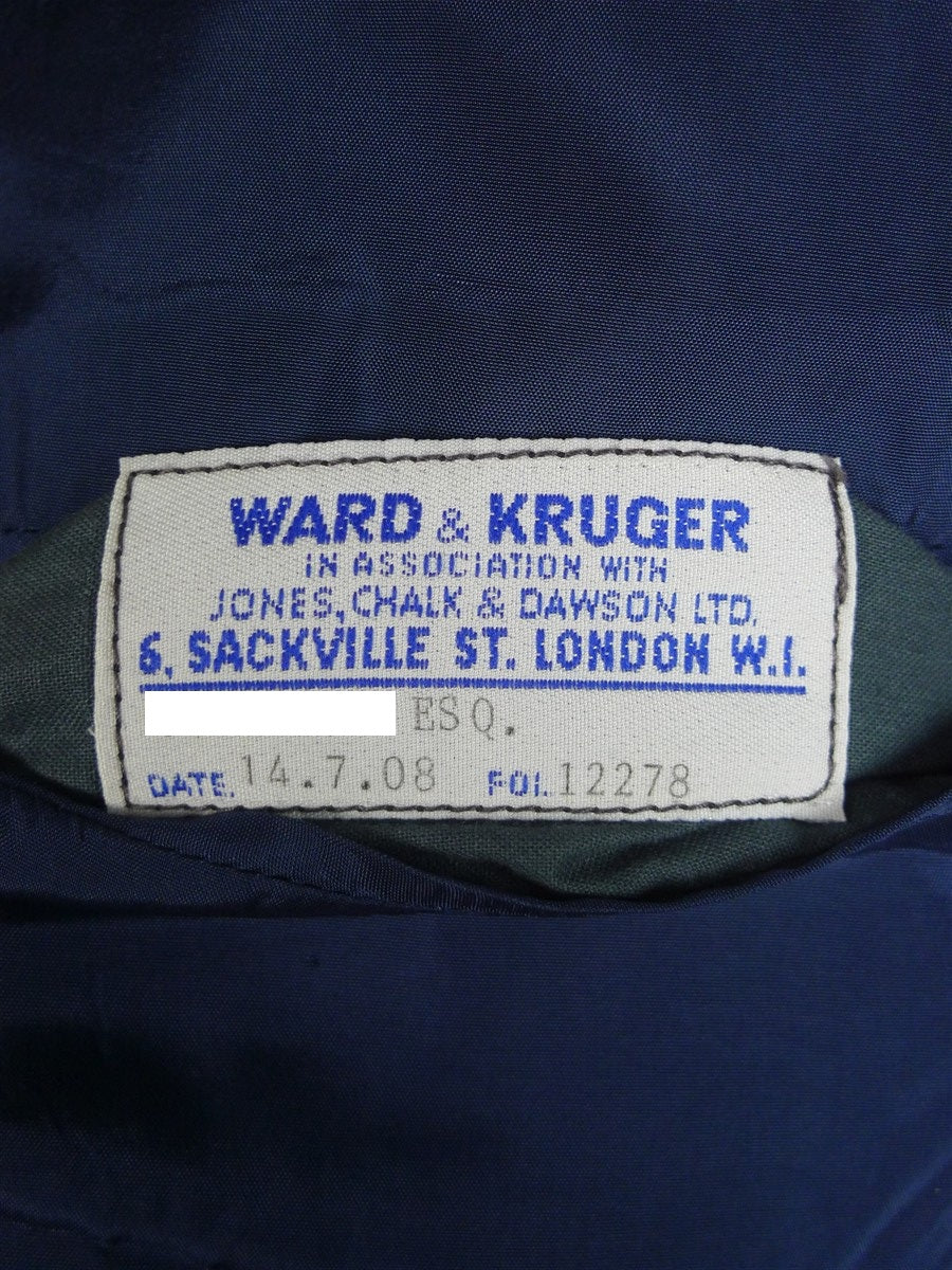 25/0901 ward & kruger 2008 savile row bespoke grey herringbone worsted suit 40-41 long