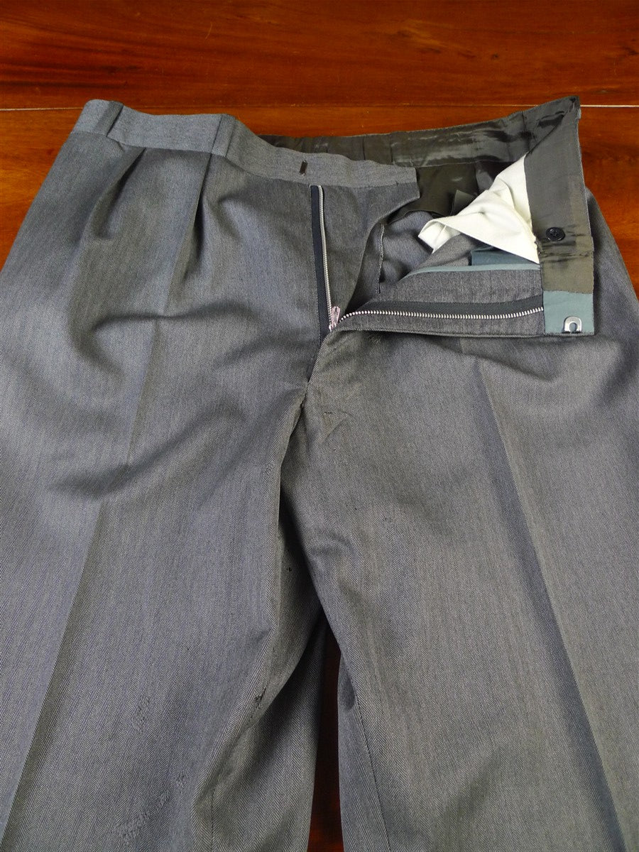 25/0901 ward & kruger 2008 savile row bespoke grey herringbone worsted suit 40-41 long