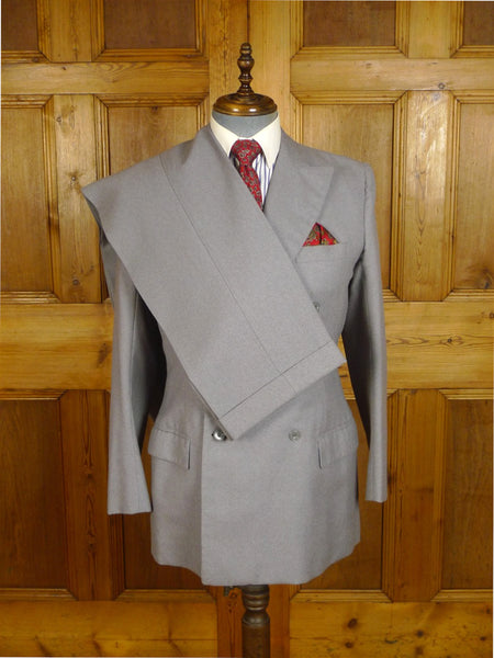 25/0873 vintage hall brothers oxford bespoke grey worsted flannel d/b suit 39 regular