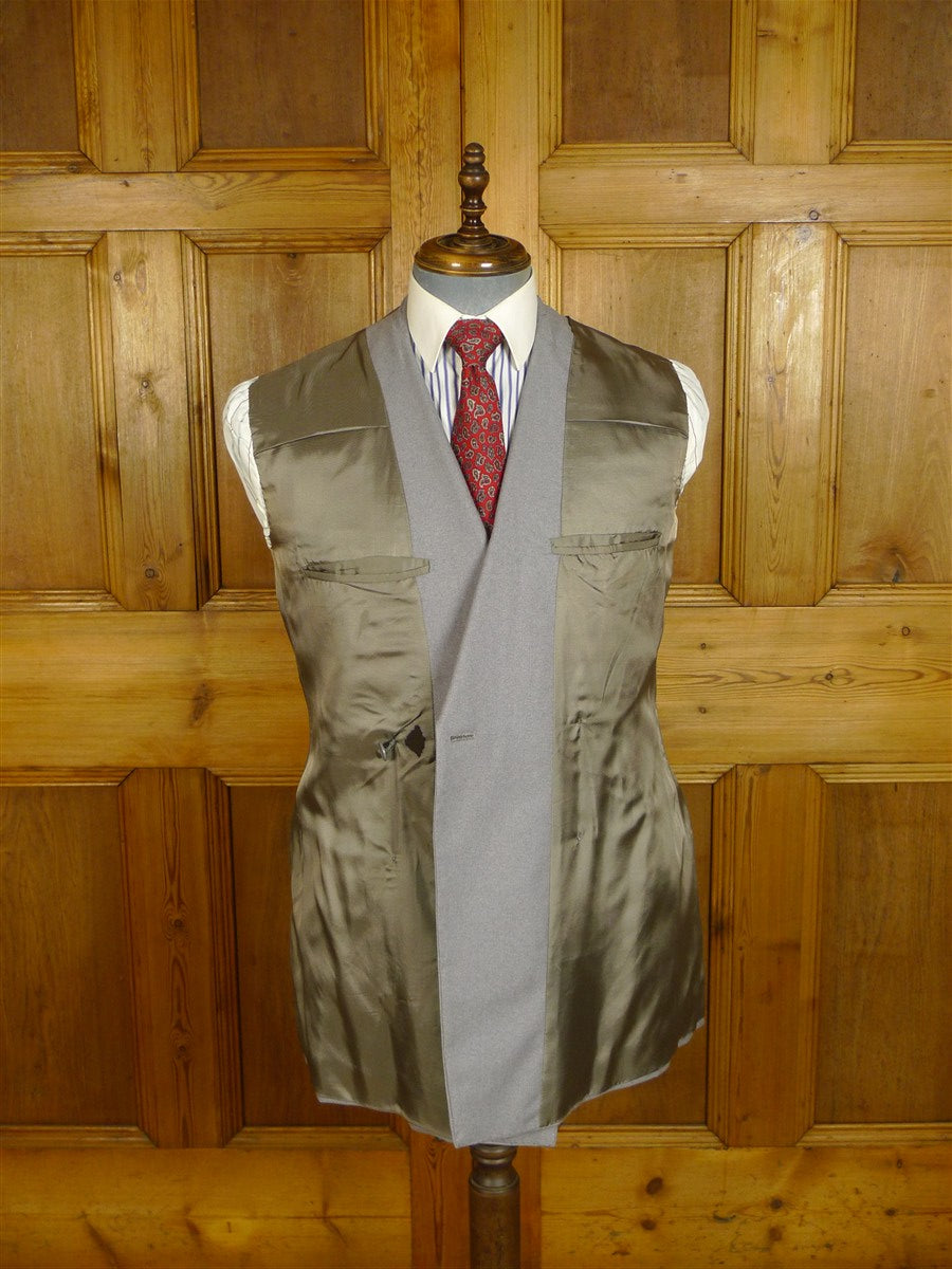 25/0873 vintage hall brothers oxford bespoke grey worsted flannel d/b suit 39 regular