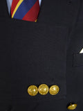 25/0869 vintage 1991 eton bespoke navy blue d/b heavyweight worsted blazer 42-43 long