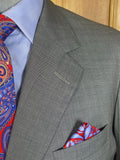 25/0968 anderson & sheppard 2003 savile row bespoke grey pick weave wool suit 47 regular to long