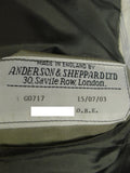 25/0968 anderson & sheppard 2003 savile row bespoke grey pick weave wool suit 47 regular to long