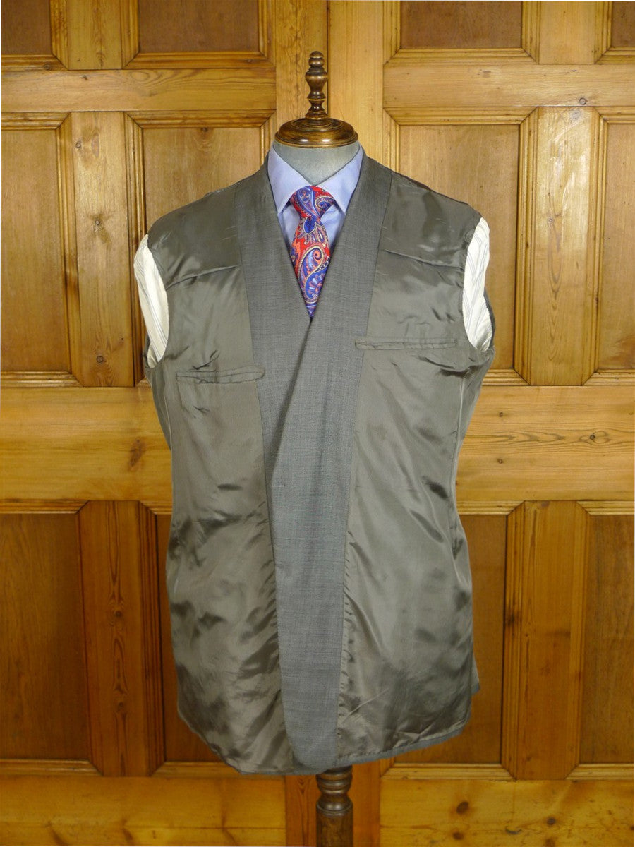 25/0968 anderson & sheppard 2003 savile row bespoke grey pick weave wool suit 47 regular to long